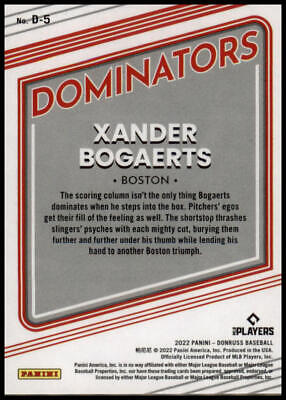 2022 Donruss #D-5 Xander Bogaerts Dominators Rapture