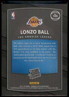 2017-18 Donruss Optic #199 Lonzo Ball Rated Rookie Shock