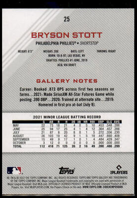 2022 Topps Gallery #25 Bryson Stott Printer Proof