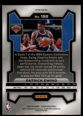 2023-24 Panini Prizm #188 Patrick Ewing Prizms Silver