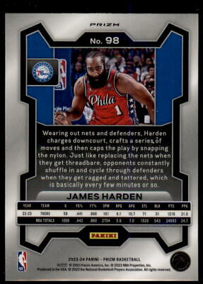 2023-24 Panini Prizm #98 James Harden Prizms Red Ice