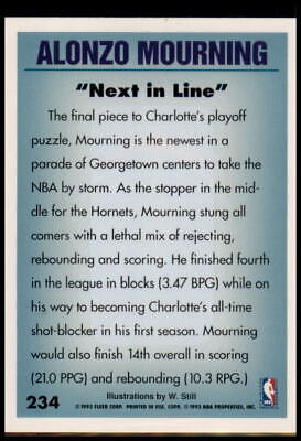 1993-94 Fleer #234 Alonzo Mourning