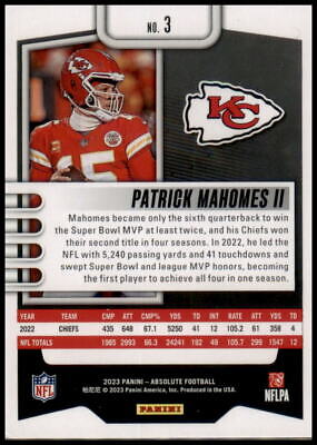 2023 Panini Absolute #3 Patrick Mahomes II