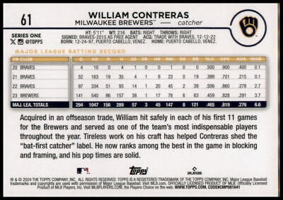 2024 Topps #61 William Contreras Holiday