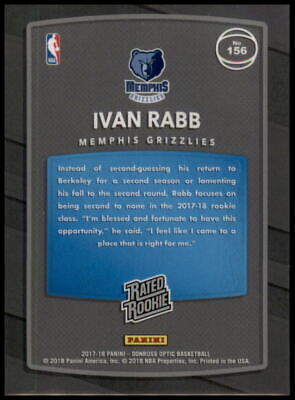 2017-18 Donruss Optic #156 Ivan Rabb Rated Rookie Shock