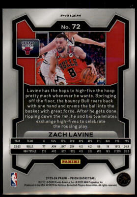 2023-24 Panini Prizm #72 Zach LaVine Prizms Red White and Blue