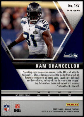 2020 Panini Mosaic #187 Kam Chancellor Prizm Reactive Gold