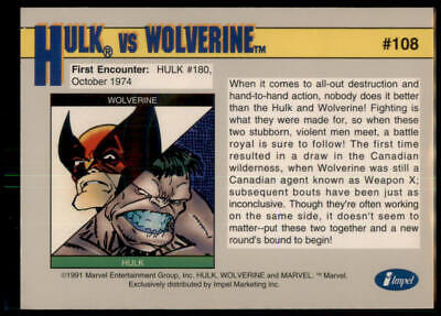 1991 Impel Marvel Universe II #108 Wolverine vs. Hulk