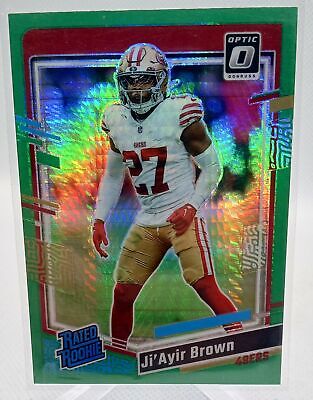 2023 Donruss Optic #290 Ji'Ayir Brown Green Hyper Prizm Rated Rookie