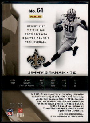 2013 Panini Spectra #64 Jimmy Graham Blue #/99