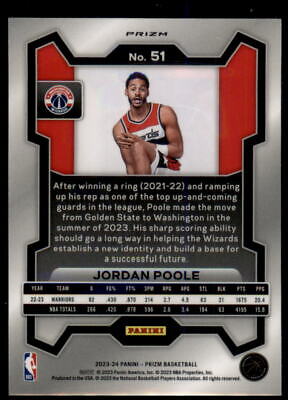 2023-24 Panini Prizm #51 Jordan Poole Prizms Red Ice