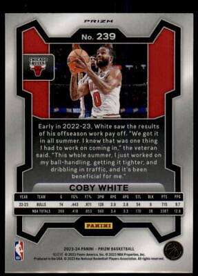 2023-24 Panini Prizm #239 Coby White Prizms Red Ice