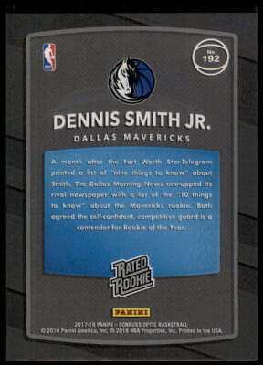 2017-18 Donruss Optic #192 Dennis Smith Jr. Rated Rookie Shock