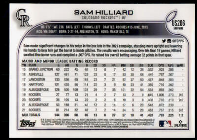 2022 Topps Chrome Update Sapphire Edition #US206 Sam Hilliard