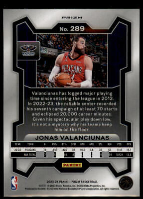 2023-24 Panini Prizm #289 Jonas Valanciunas Prizms Red Ice