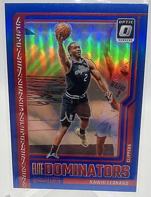 2023-24 Donruss Optic #2 Kawhi Leonard Elite Dominators Blue #/49