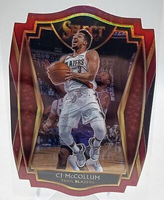 2020-21 Panini Select #122 CJ McCollum Maroon Prizms Die Cut #/175