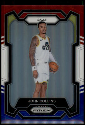 2023-24 Panini Prizm #54 John Collins Prizms Red White and Blue