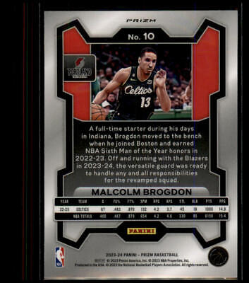 2023-24 Panini Prizm #10 Malcolm Brogdon Prizms Silver