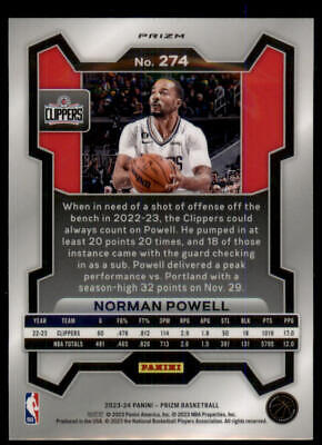 2023-24 Panini Prizm #274 Norman Powell Prizms Silver