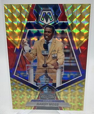 2023 Panini Mosaic #278 Randy Moss Red and Yellow Fusion Mosaic #/80