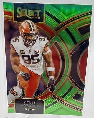 2023 Panini Select #152 Myles Garrett Neon Green Prizms #/49