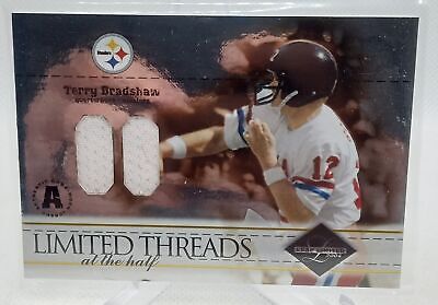 2004 Leaf Limited #LT-94 Terry Bradshaw Threads At the Half Dual Patch #/50