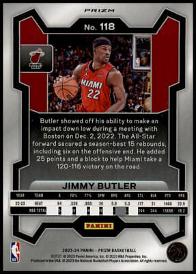 2023-24 Panini Prizm #118 Jimmy Butler Prizms Red Ice