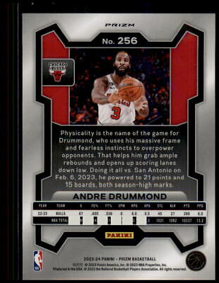 2023-24 Panini Prizm #256 Andre Drummond Prizms Red Ice