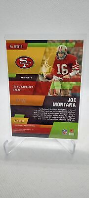 2021 Panini Mosaic #WIN19 Joe Montana In It to Win It Prizm Blue #/99