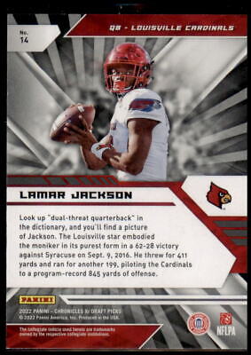 2022 Panini Chronicles Draft Picks #14 Lamar Jackson XR