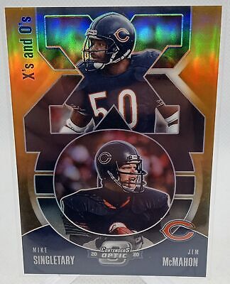 2020 Panini Contenders Optic #30 Jim McMahon Mike Singletary Xs & Os Orange #/50