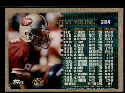 1996 Topps #384 Steve Young 40th Anniversary 3000 yard Club