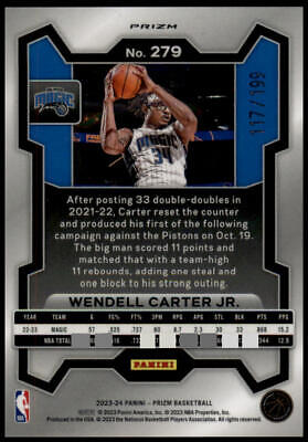 2023-24 Panini Prizm #279 Wendell Carter Jr. Prizms Blue #/199