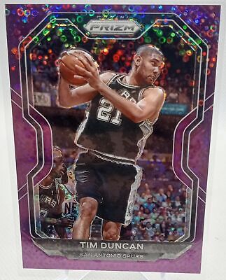 2020-21 Panini Prizm #30 Tim Duncan Fast Break Purple Prizms #/75