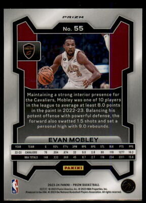 2023-24 Panini Prizm #55 Evan Mobley Prizms Silver