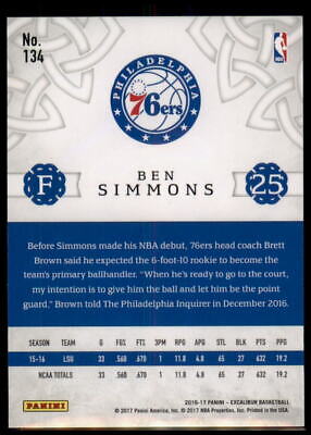 2016-17 Panini Excalibur #134 Ben Simmons Rookie