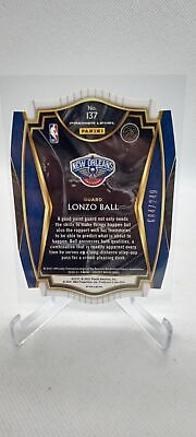 2020-21 Panini Select #137 Lonzo Ball Blue Prizms Die Cut #/249