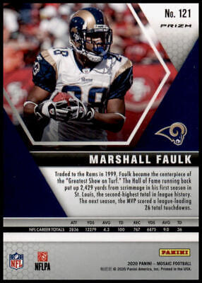 2020 Panini Mosaic #121 Marshall Faulk Prizm Reactive Blue