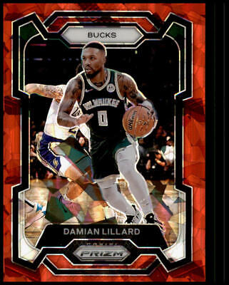 2023-24 Panini Prizm #35 Damian Lillard Prizms Red Ice