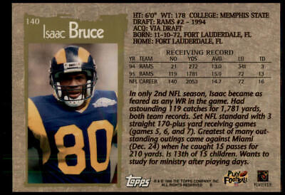 1996 Topps #140 Isaac Bruce 40th Anniversary