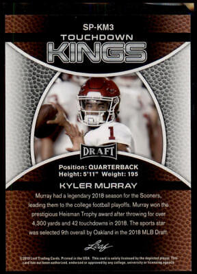 2019 Leaf Draft #SP-KM3 Kyler Murray Kyler Murray SPs Gold