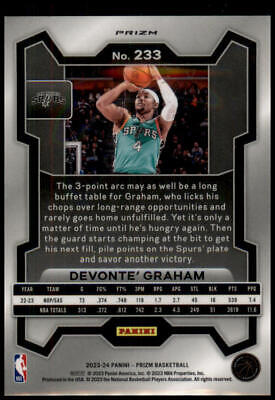 2023-24 Panini Prizm #233 Devonte' Graham Prizms Silver