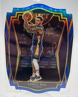 2020-21 Panini Select #137 Lonzo Ball Blue Prizms Die Cut #/249