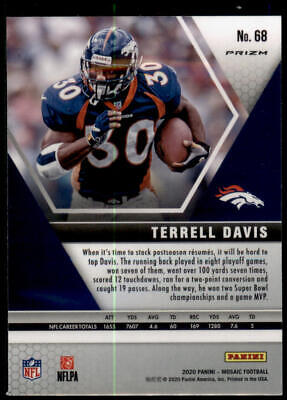 2020 Panini Mosaic #68 Terrell Davis Prizm Reactive Gold