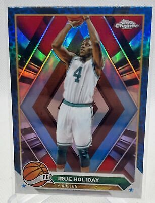 2023-24 Topps Chrome #12 Jrue Holiday Blue Basketball Refractors