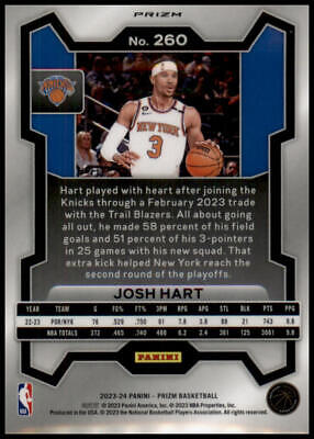 2023-24 Panini Prizm #260 Josh Hart Prizms Pink Ice