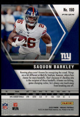 2020 Panini Mosaic #150 Saquon Barkley Prizm Red Hobby Exclusive Rare