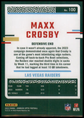 2023 Donruss Optic #100 Maxx Crosby