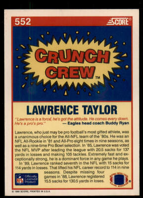 1990 Score #552 Lawrence Taylor